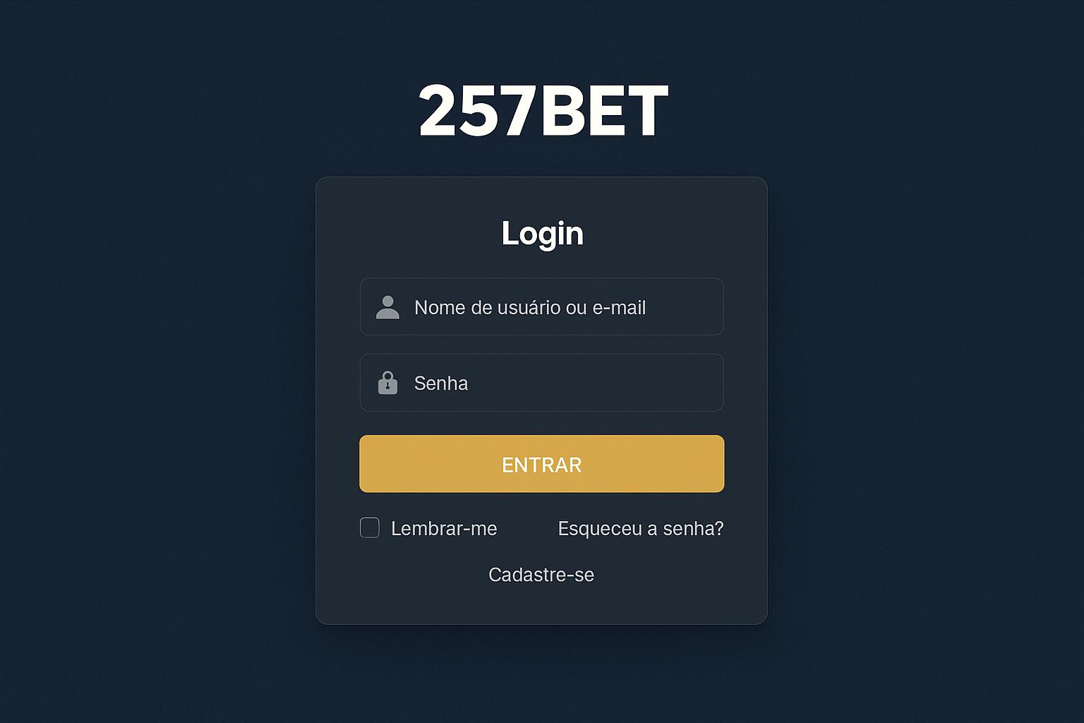 Criar uma nova Conta no plataforma 257BET  